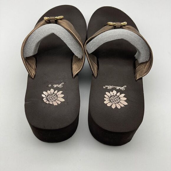 Yellow Box Duncan Leather Bronze Sandals Size 9 - Picture 3 of 7